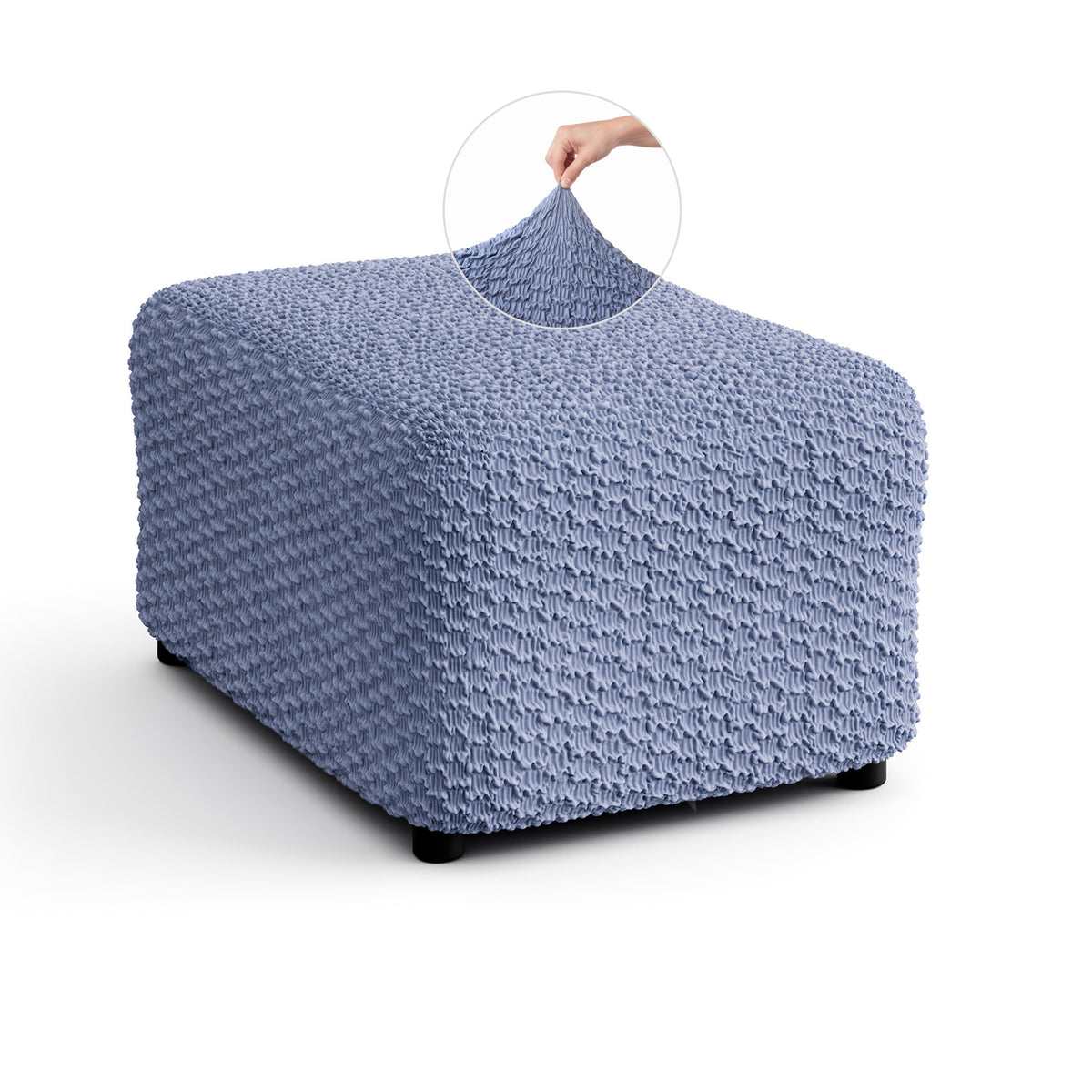 Ottoman Slipcover (Medium), Embrace Collection – Blue, front view | Blue