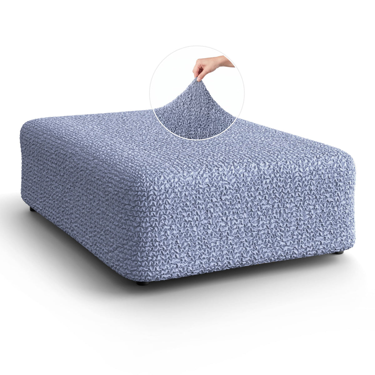 Ottoman Slipcover (Large), Comfort Collection – Blue, front view | Blue