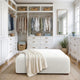 Ottoman Slipcover (Large), Comfort Collection – Crisp White, interior view 2 | Crisp White