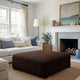 Ottoman Slipcover (Large), Comfort Collection – Dark Brown, interior view 1 | Dark Brown