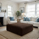 Ottoman Slipcover (Large), Comfort Collection – Dark Brown, interior view 3 | Dark Brown