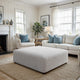 Ottoman Slipcover (Large), Comfort Collection – Light Grey, interior view 3 | Light Grey