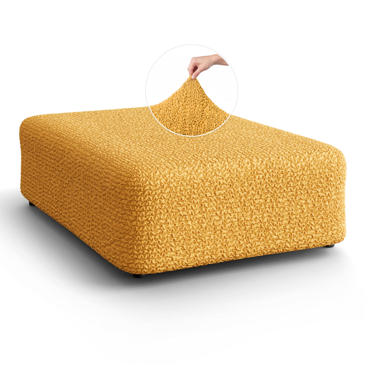 Ottoman Slipcover (Large), Comfort Collection – Mango, front view | Mango
