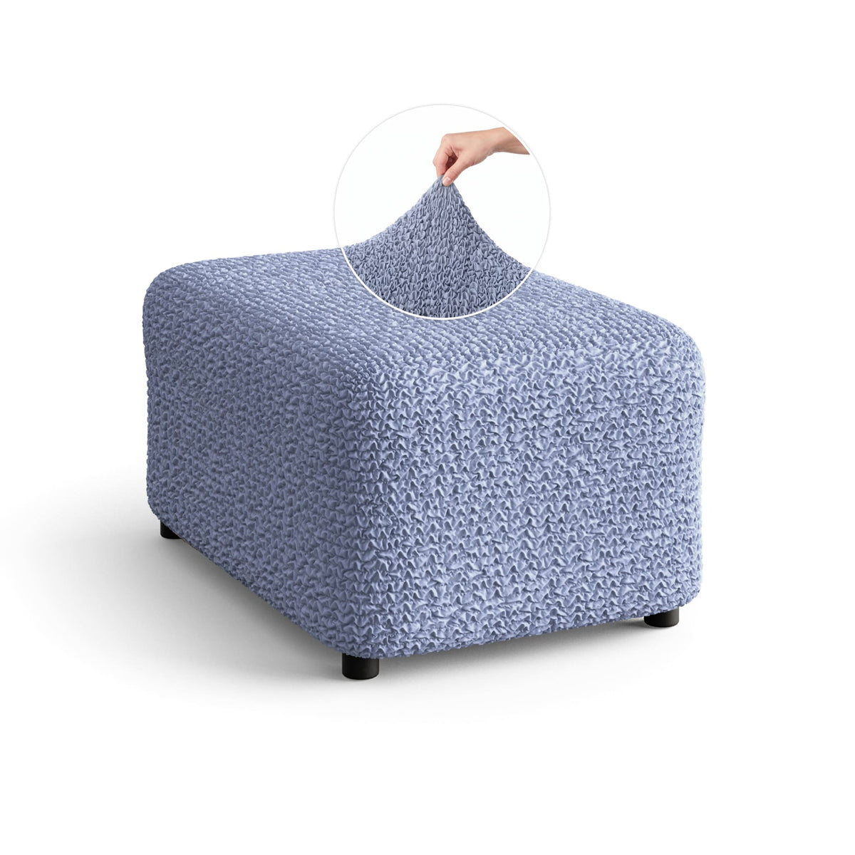 Ottoman Slipcover (Medium), Comfort Collection – Blue, front view | Blue