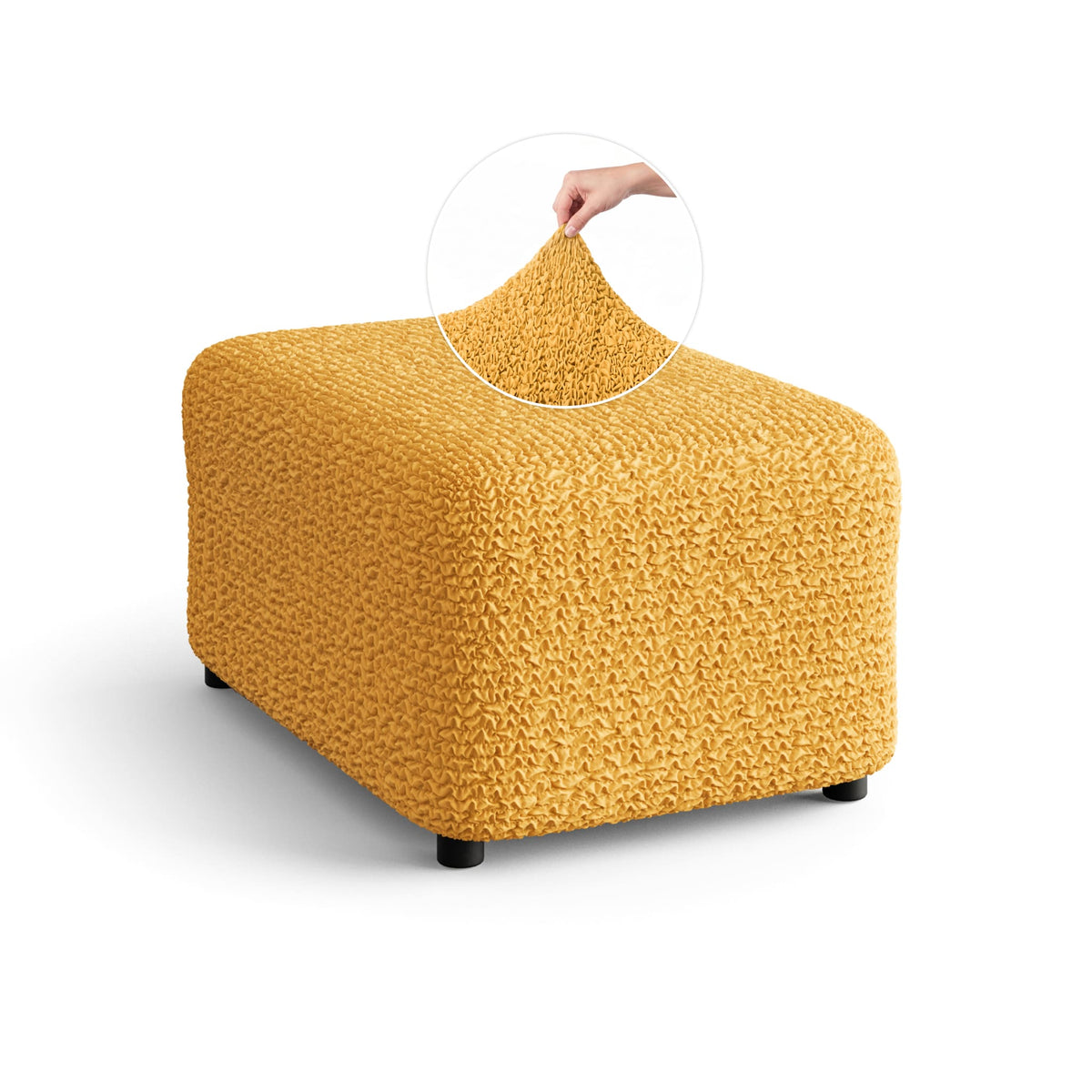 Ottoman Slipcover (Medium), Comfort Collection – Mango, front view | Mango