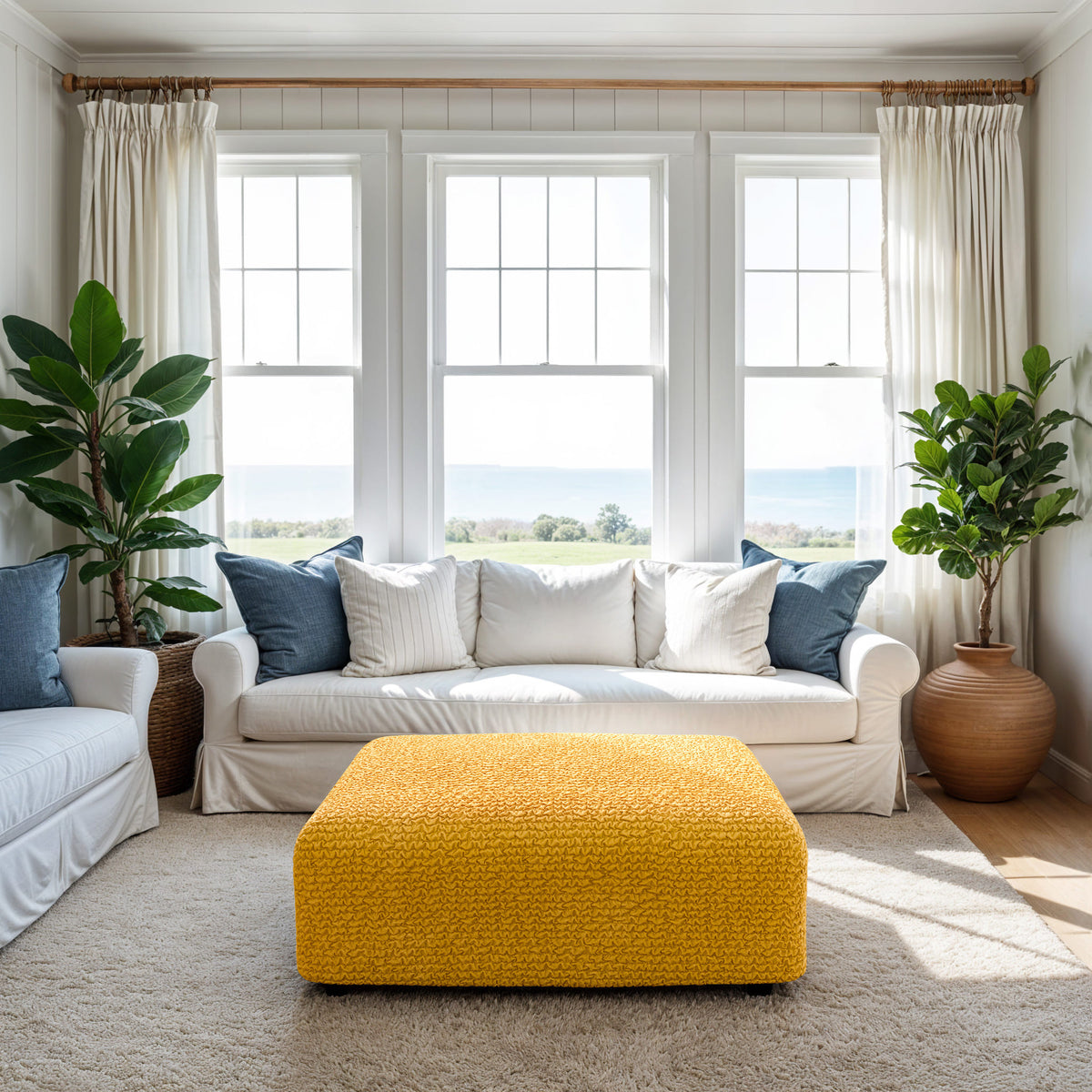 Ottoman Slipcover (Medium), Comfort Collection – Mango, interior view 1 | Mango