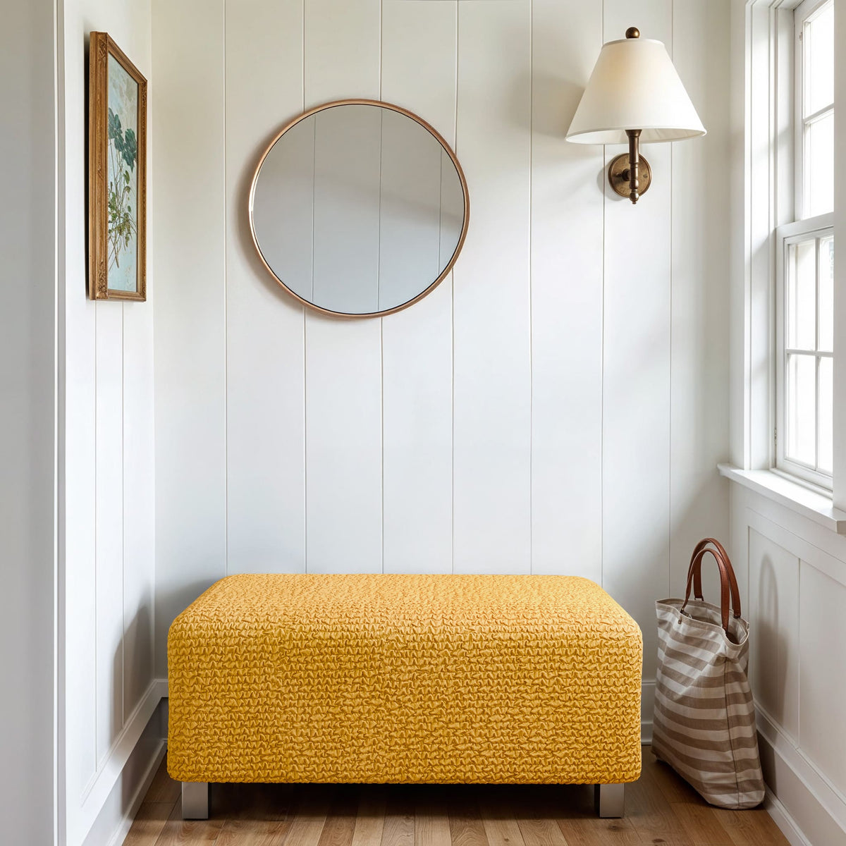 Ottoman Slipcover (Medium), Comfort Collection – Mango, interior view 2 | Mango
