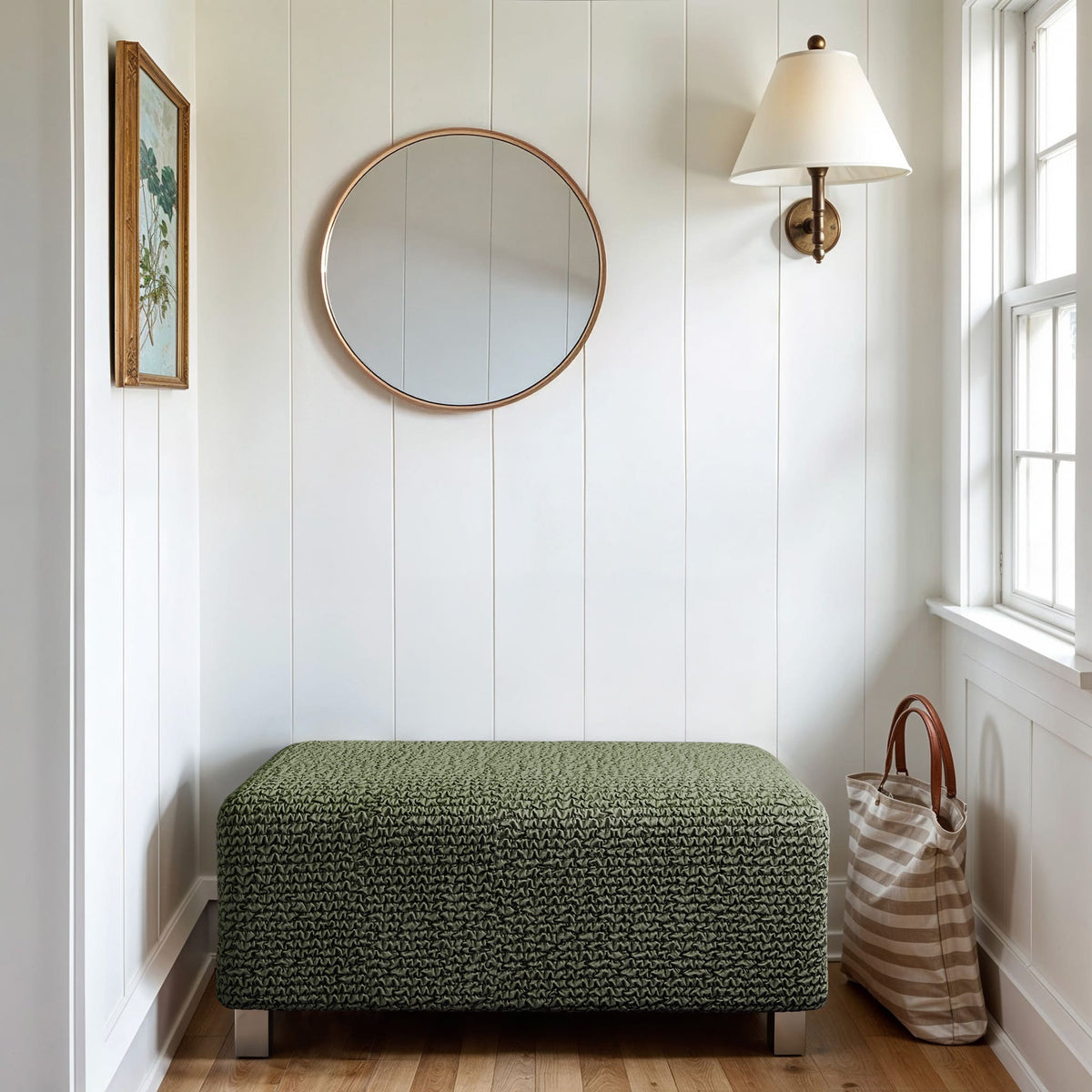Ottoman Slipcover (Medium), Comfort Collection – Moss Green, interior view 2 | Moss Green