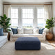 Ottoman Slipcover (Medium), Comfort Collection – Navy Blue, interior view 1 | Navy Blue