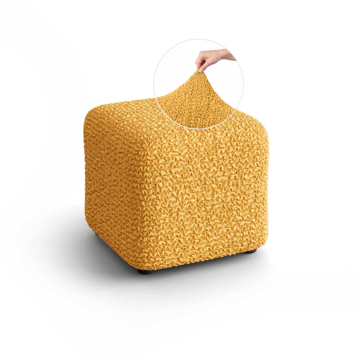 Ottoman Slipcover (Small), Comfort Collection – Mango, front view | Mango