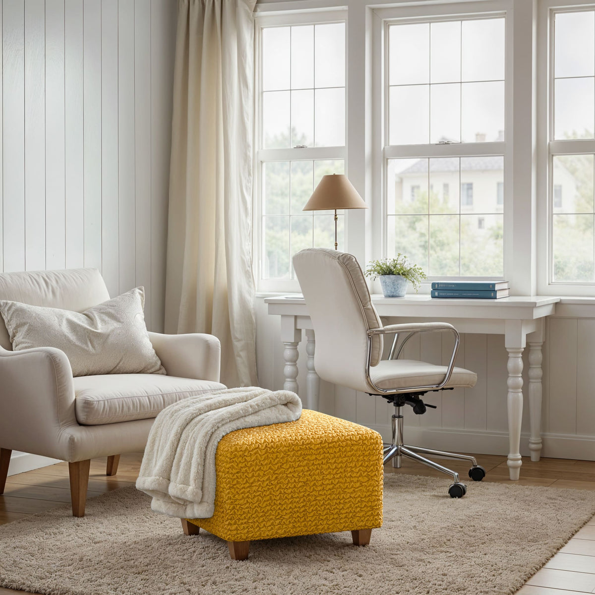 Ottoman Slipcover (Small), Comfort Collection – Mango, interior view 1 | Mango