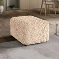 Champagne Ottoman Slipcover (Medium), Fuco Velvet Collection