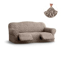 Brown Arabesco 3 Seater Recliner Slipcover, Jacquard 3D Collection