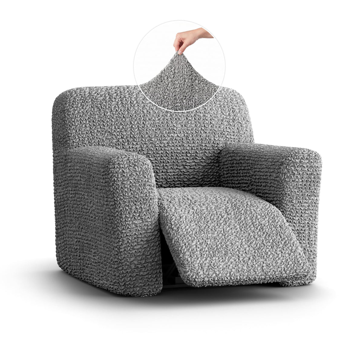 Reclining Armchair Slipcover, Comfort Collection – Ash, front view | Ash