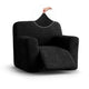 Reclining Armchair Slipcover, Comfort Collection – Black, front view | Black