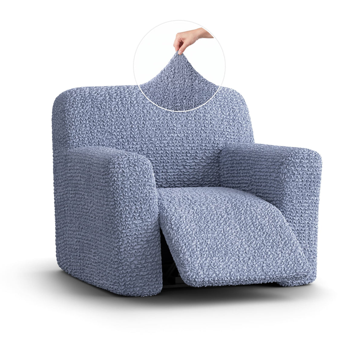 Reclining Armchair Slipcover, Comfort Collection – Blue, front view | Blue