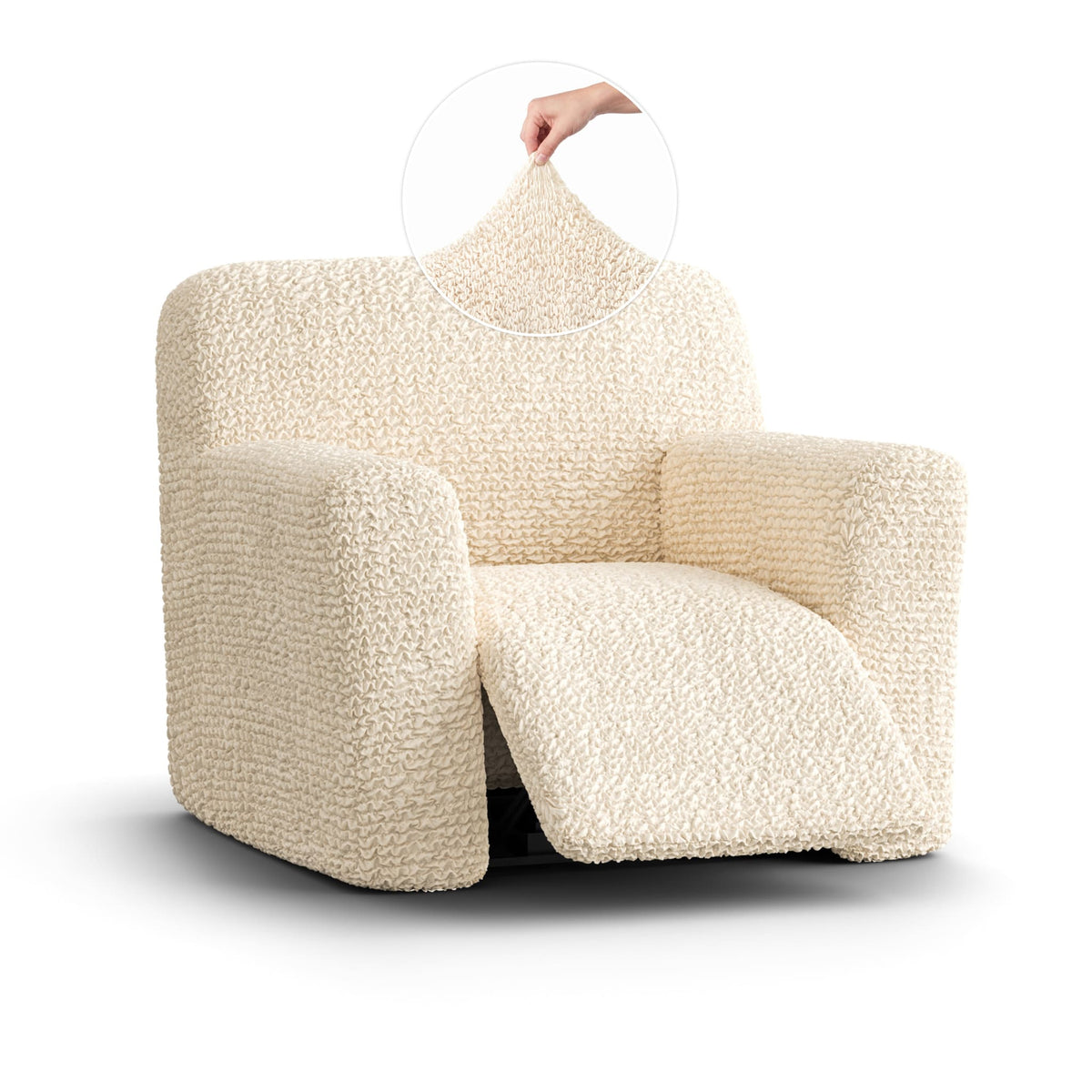 Reclining Armchair Slipcover, Comfort Collection – Cream, front view | Cream