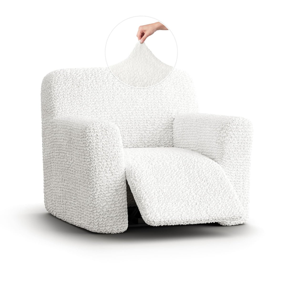 Reclining Armchair Slipcover, Comfort Collection – Crisp White, front view | Crisp White