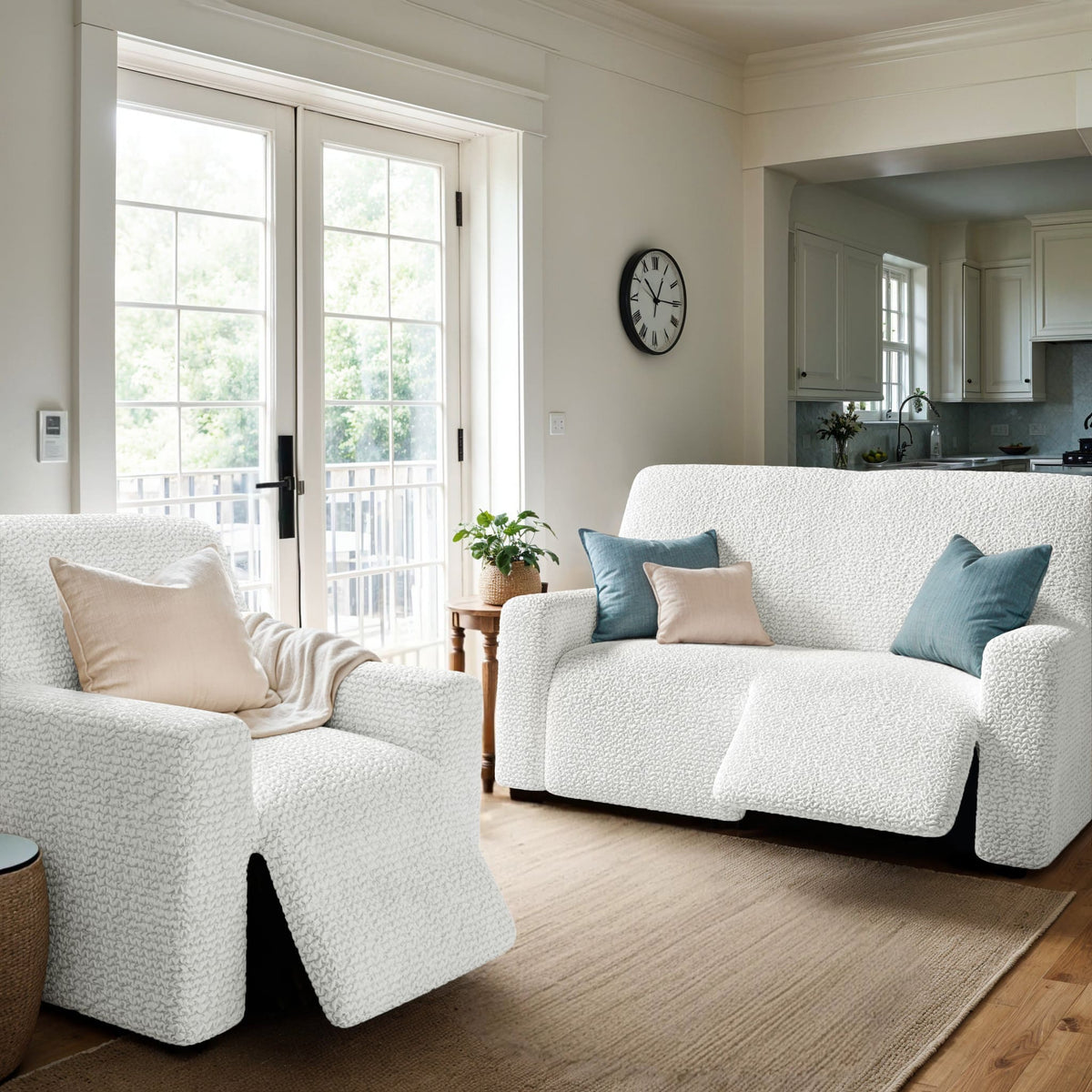 Reclining Armchair Slipcover, Comfort Collection – Crisp White, interior view 3 | Crisp White
