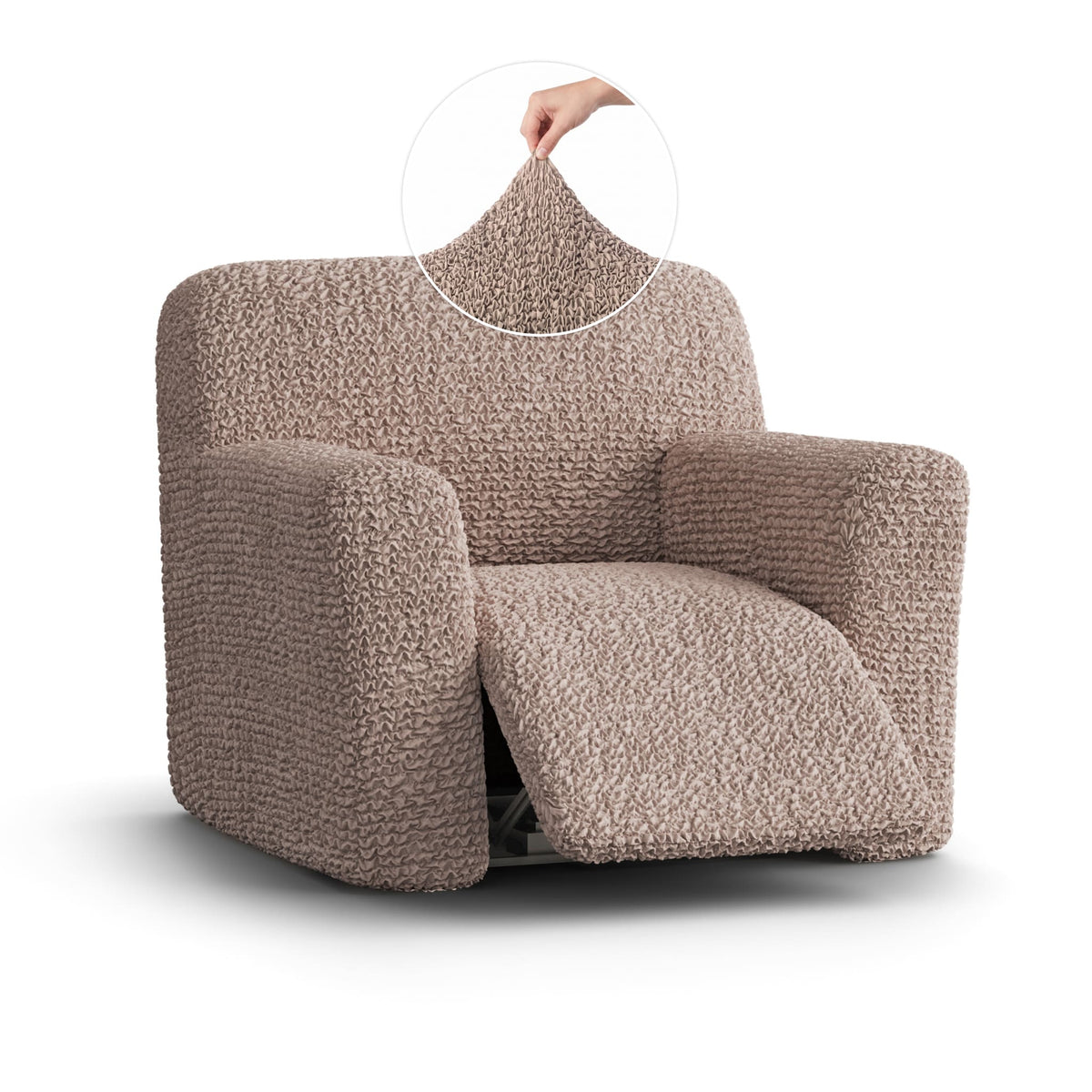 Reclining Armchair Slipcover, Comfort Collection – Soft Taupe, front view | Soft Taupe