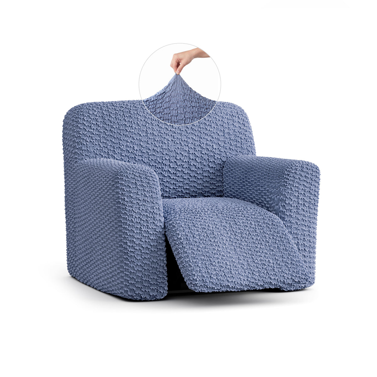 Reclining Armchair Slipcover, Embrace Collection – Blue, front view | Blue