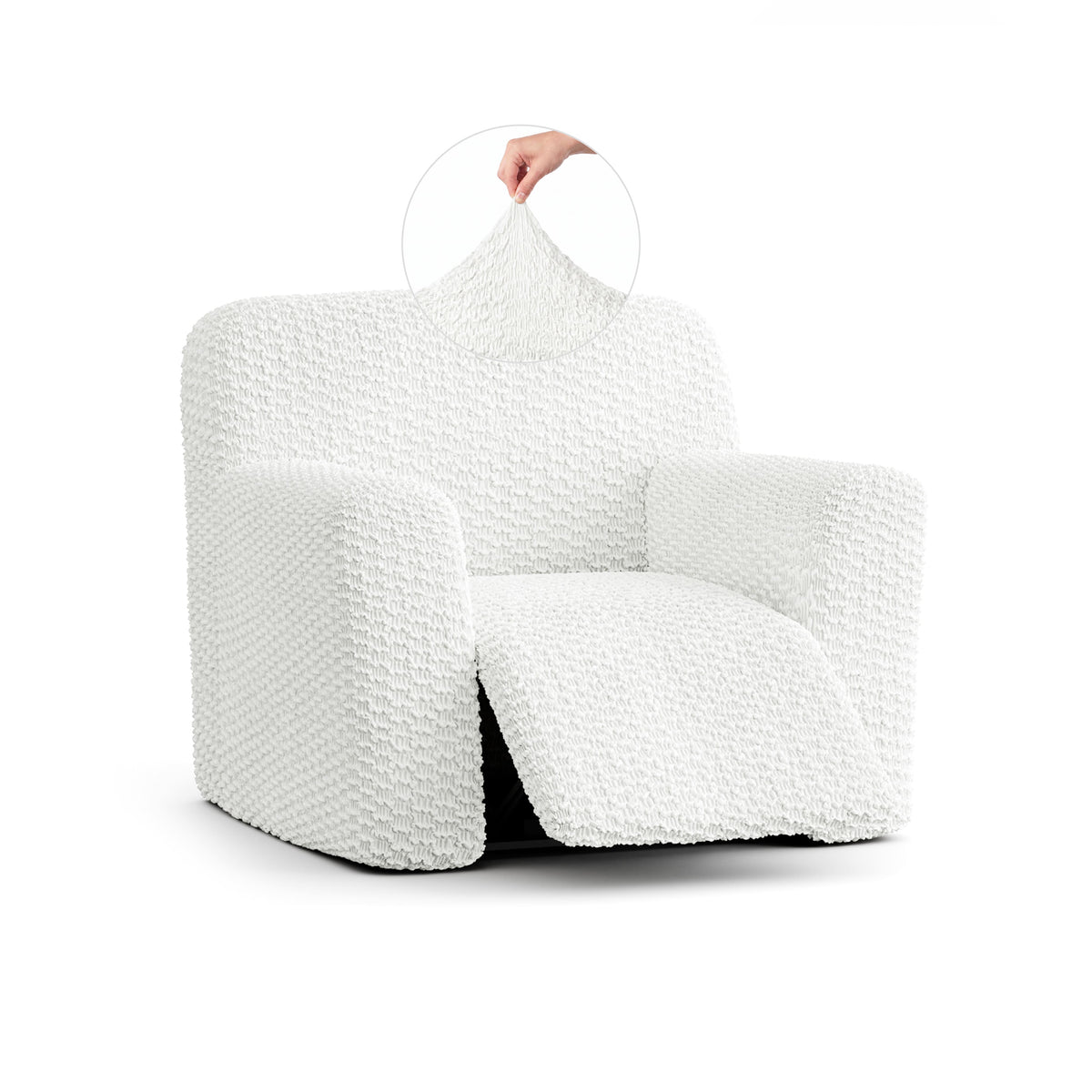 Reclining Armchair Slipcover, Embrace Collection – Crisp White, front view | Crisp White