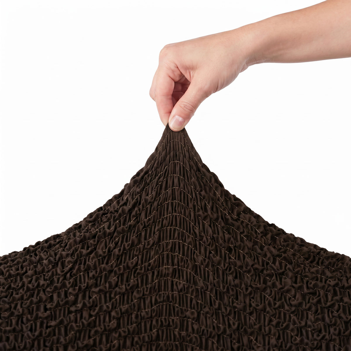 Reclining Armchair Slipcover, Embrace Collection – Dark Brown, stretch view | Dark Brown