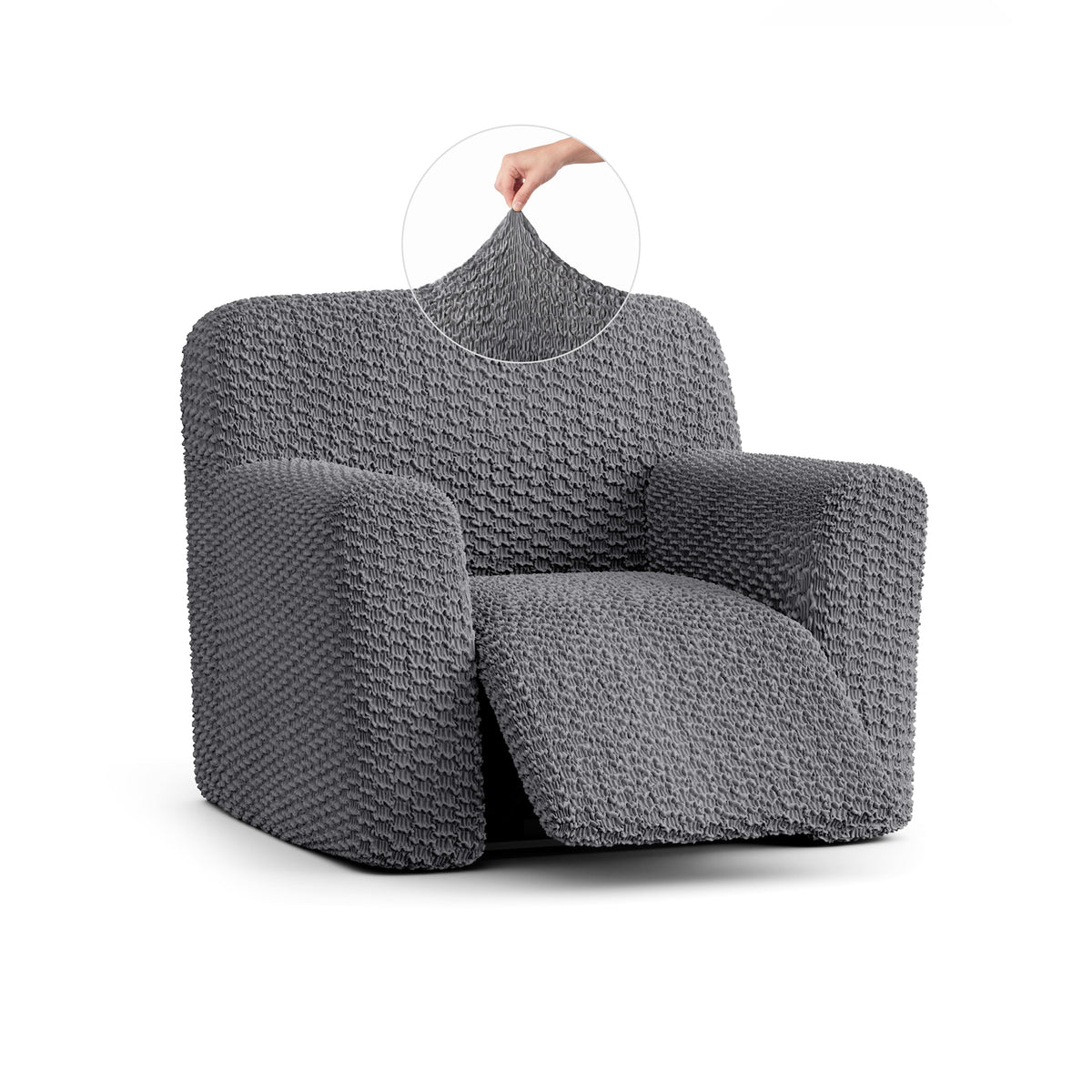 Reclining Armchair Slipcover, Embrace Collection – Dark Grey, front view | Dark Grey