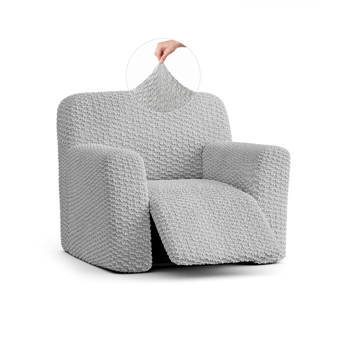 Reclining Armchair Slipcover, Embrace Collection – Light Grey, front view | Light Grey