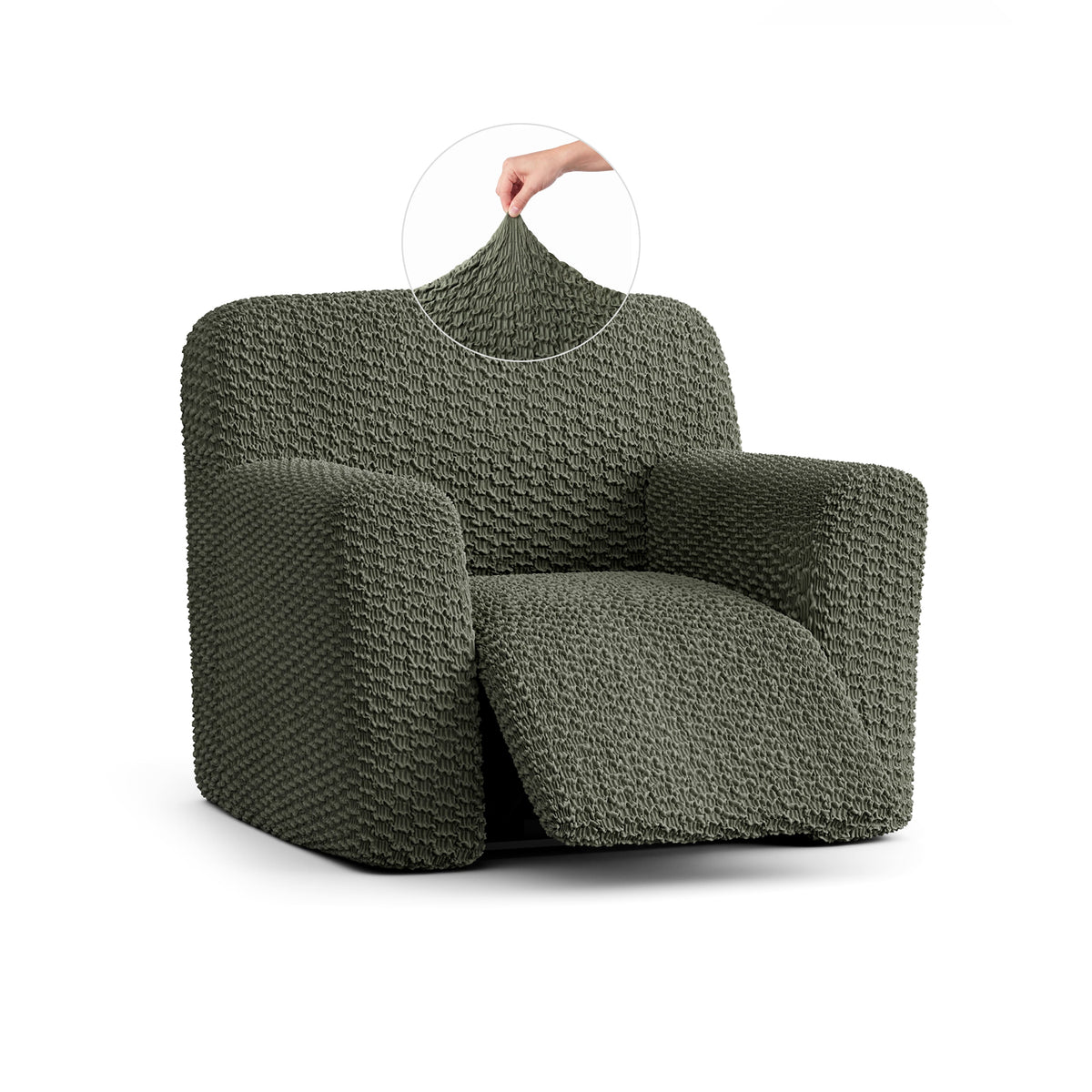 Reclining Armchair Slipcover, Embrace Collection – Moss Green, front view | Moss Green