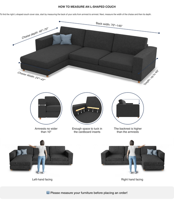 Sectional Couch Dimensions | Measure a Sectional Sofa