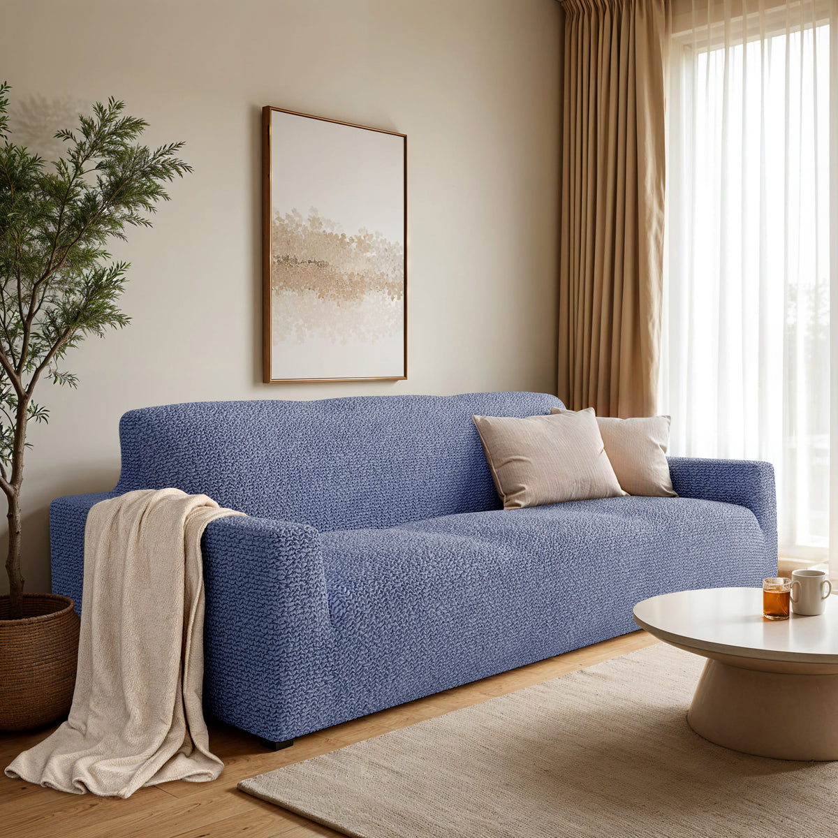 Sofa 3 Seater Slipcover, Comfort Collection – Blue, interior view 1 | Blue