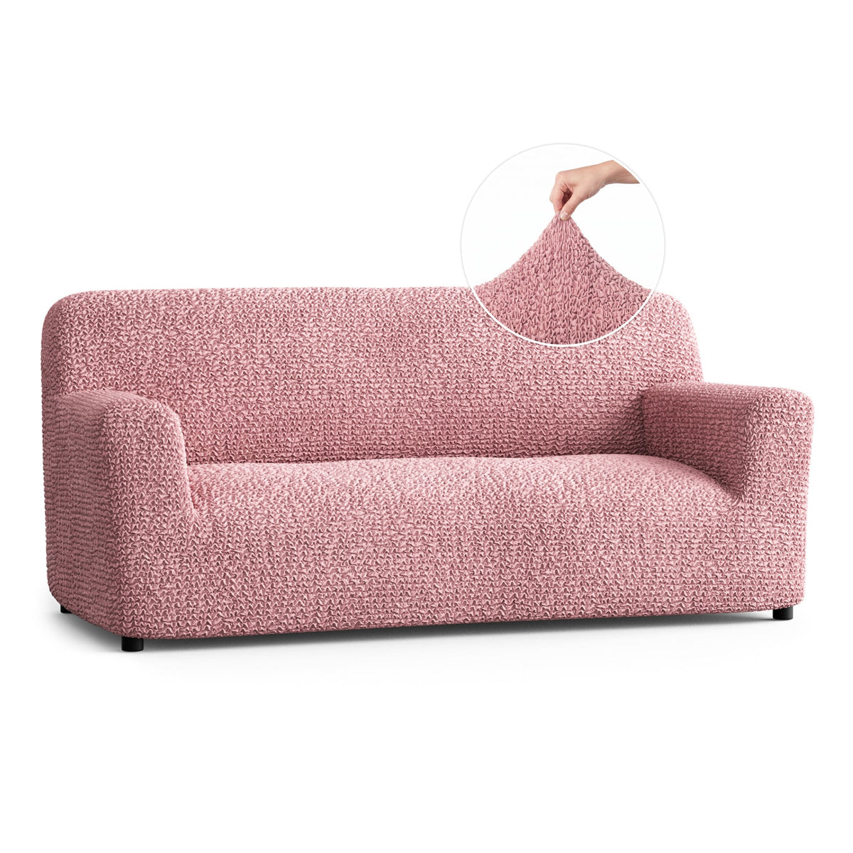 Sofa 3 Seater Slipcover, Comfort Collection – Coral Pink, front view | Coral Pink