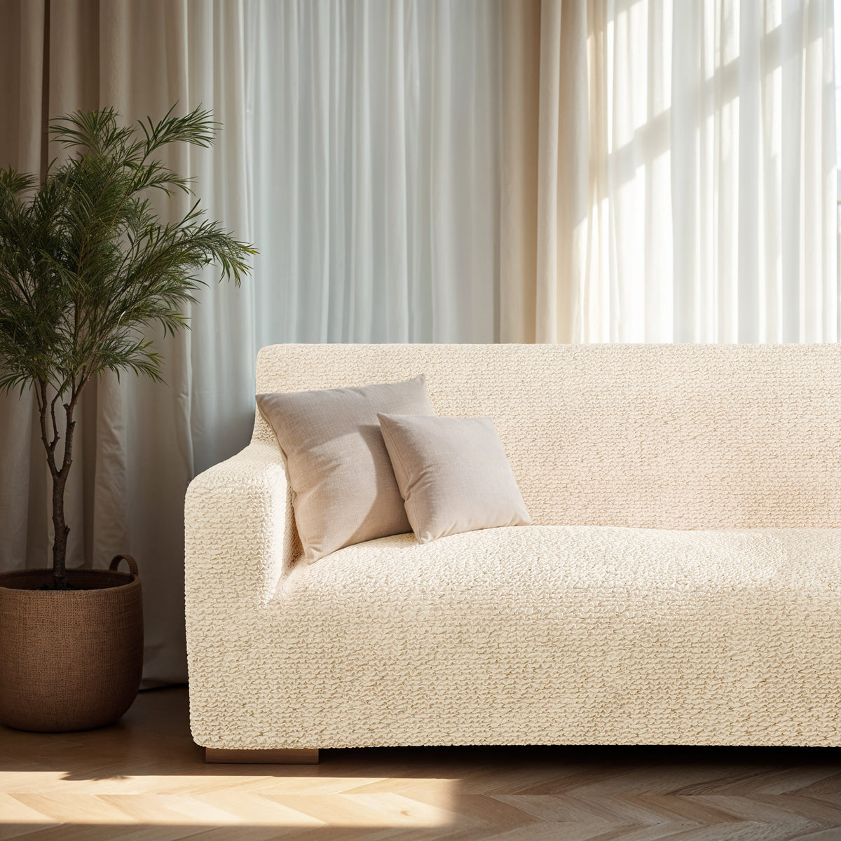 Sofa 3 Seater Slipcover, Comfort Collection – Cream, interior view 2 | Cream