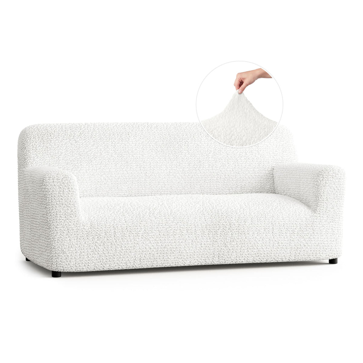 Sofa 3 Seater Slipcover, Comfort Collection – Crisp White, front view | Crisp White