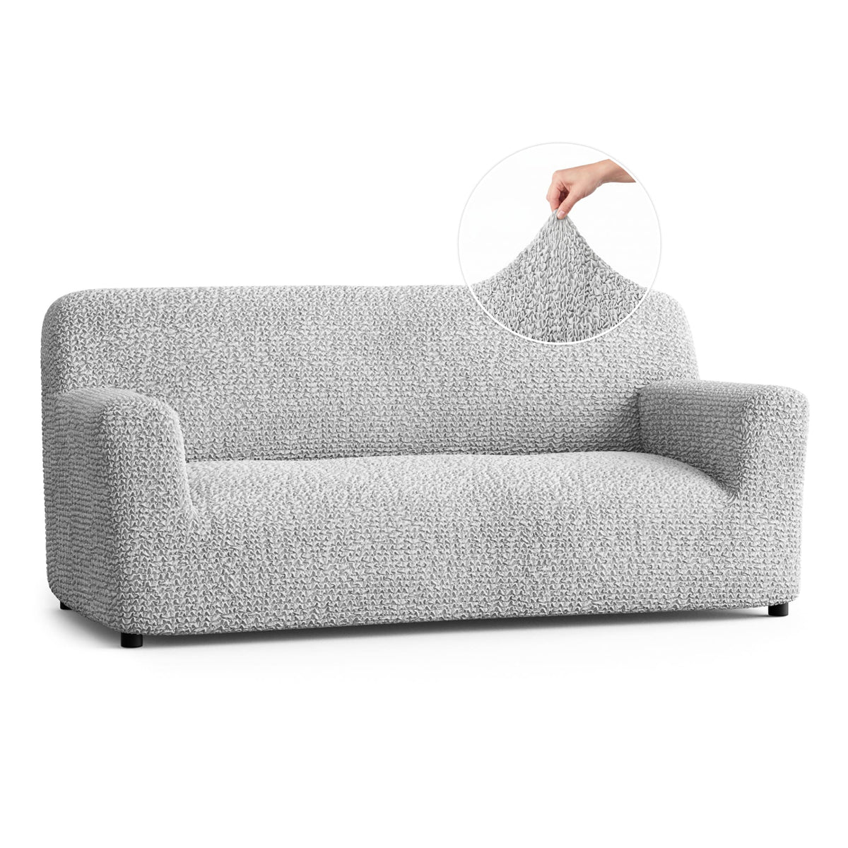 Sofa 3 Seater Slipcover, Comfort Collection – Light Grey, front view | Light Grey