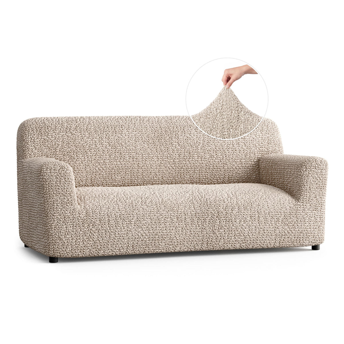 Sofa 3 Seater Slipcover, Comfort Collection – Macadamia, front view | Macadamia