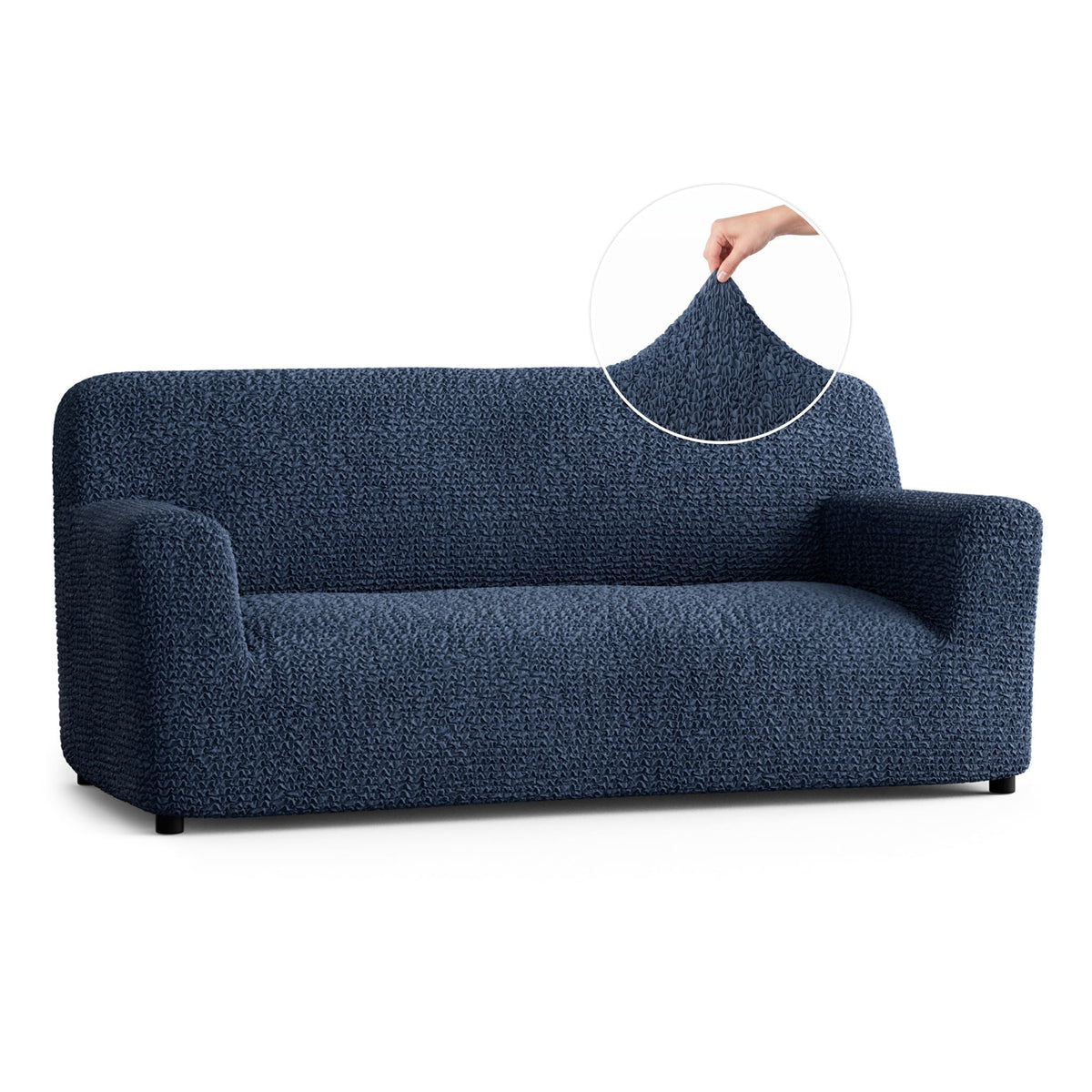 Sofa 3 Seater Slipcover, Comfort Collection – Navy Blue, front view | Navy Blue