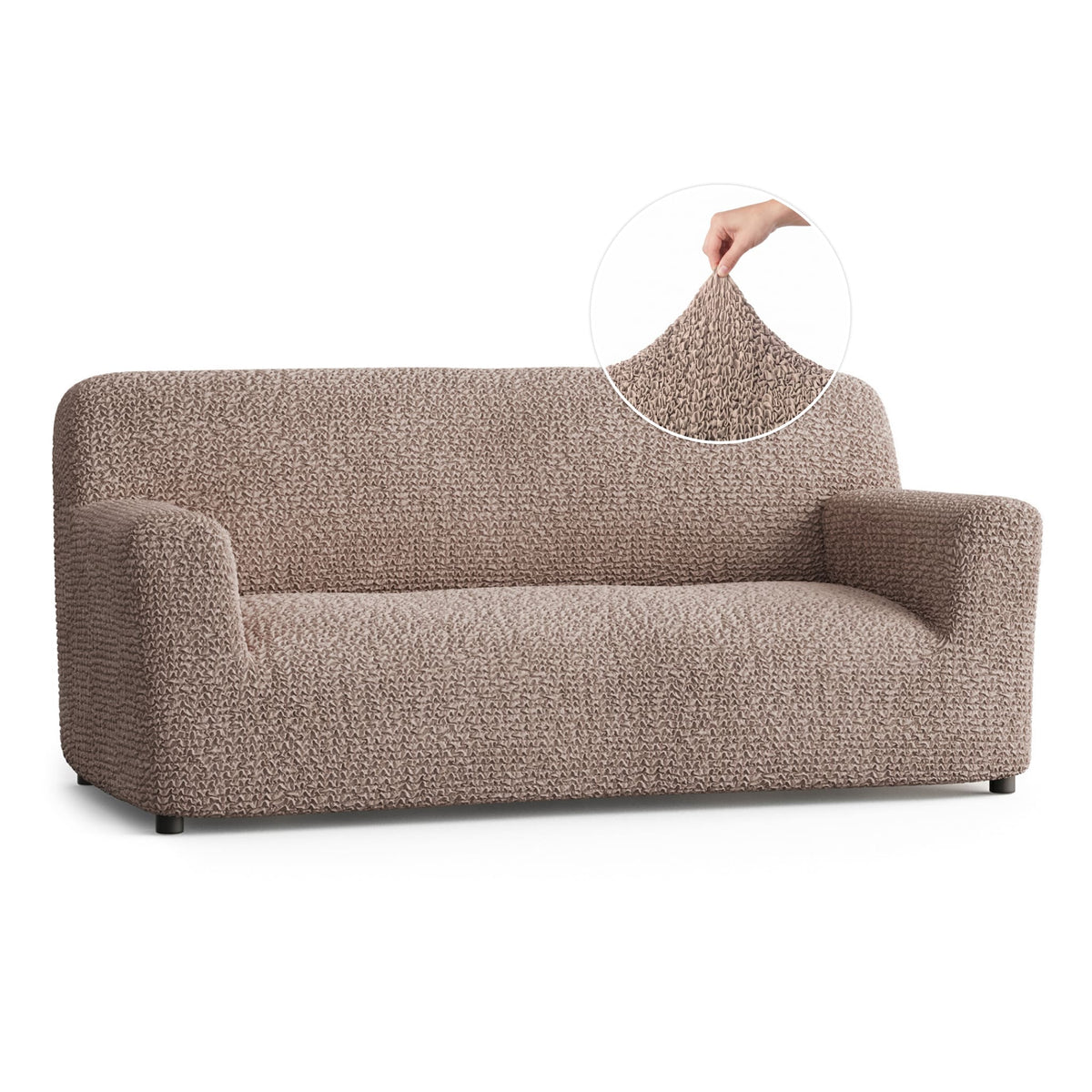 Sofa 3 Seater Slipcover, Comfort Collection – Soft Taupe, front view | Soft Taupe