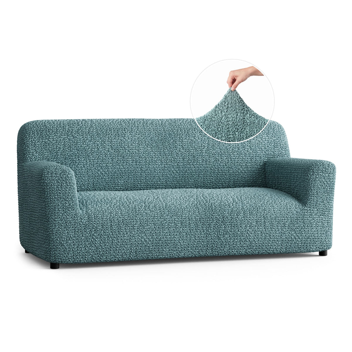 Sofa 3 Seater Slipcover, Comfort Collection – Teal, front view | Teal