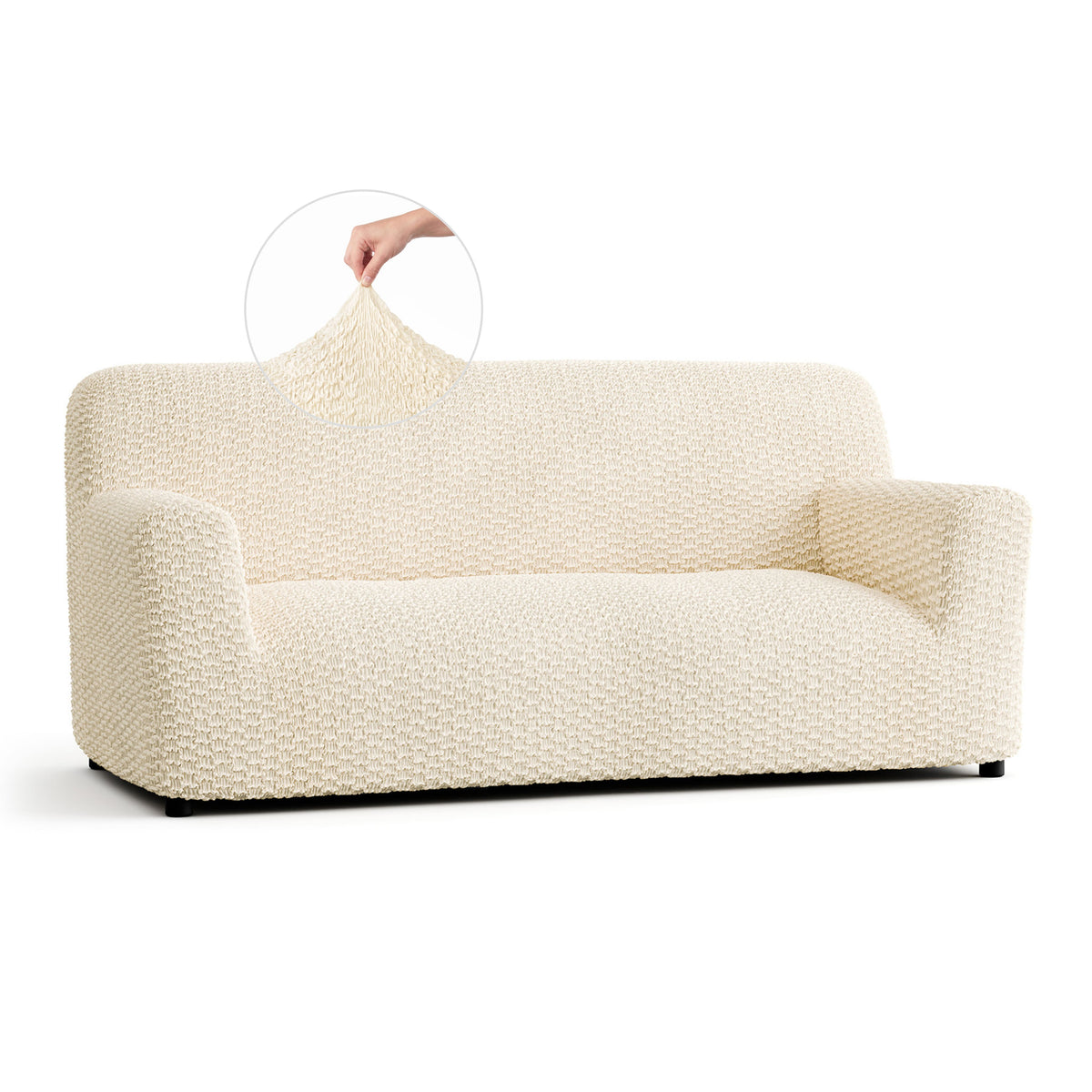 Sofa 3 Seater Slipcover, Embrace Collection – Cream, front view | Cream