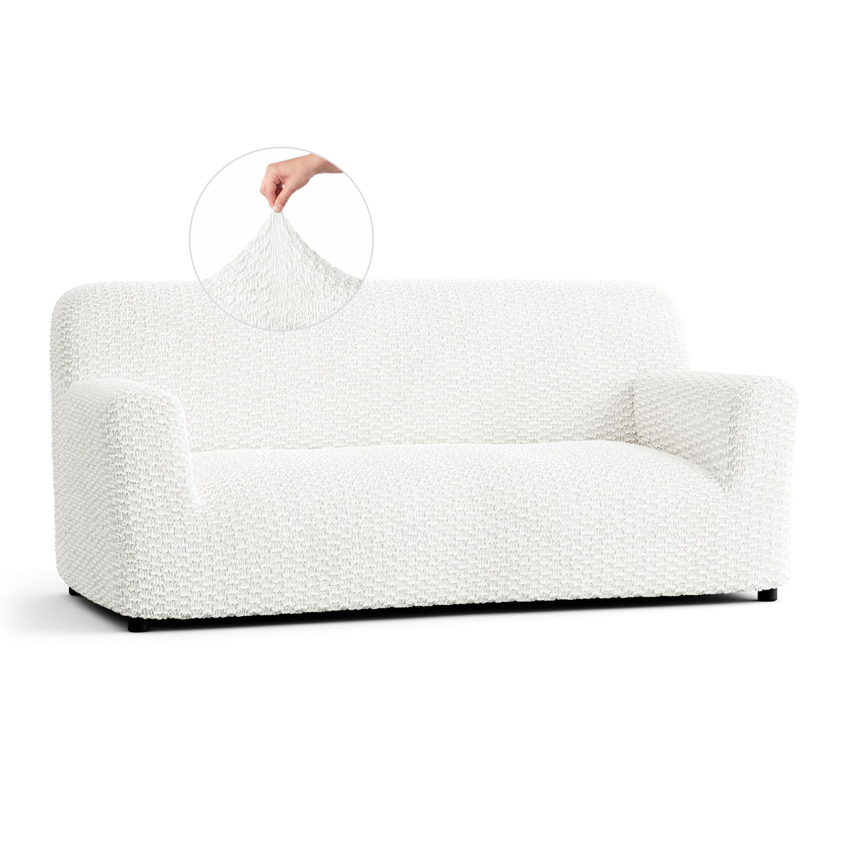 Sofa 3 Seater Slipcover, Embrace Collection – Crisp White, front view | Crisp White