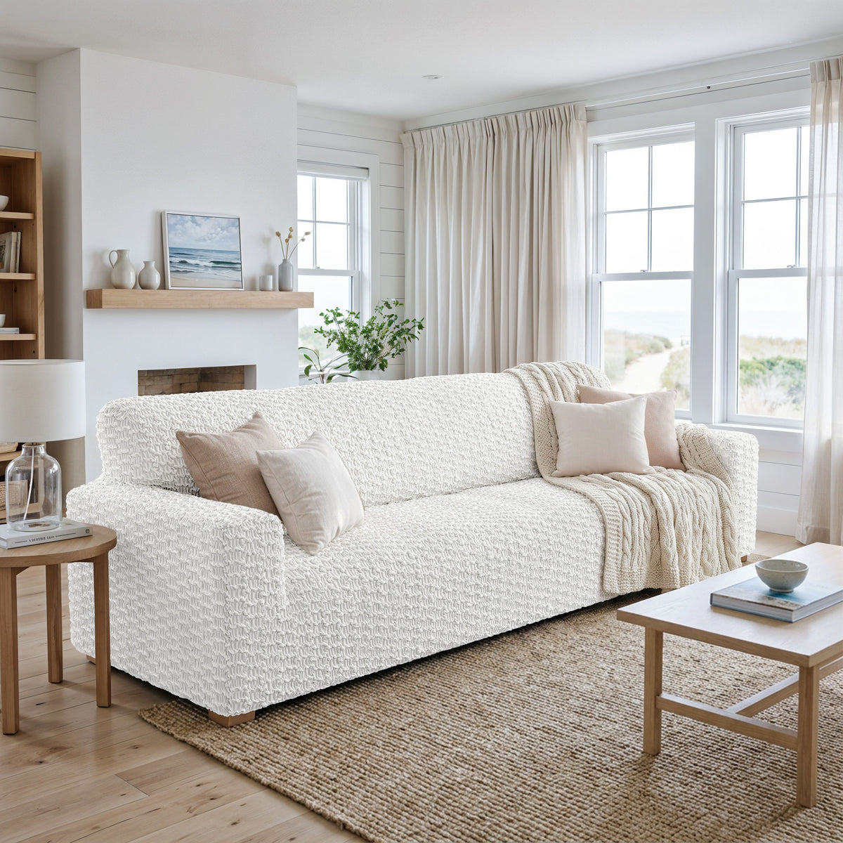 Sofa 3 Seater Slipcover, Embrace Collection – Crisp White, interior view 2 | Crisp White