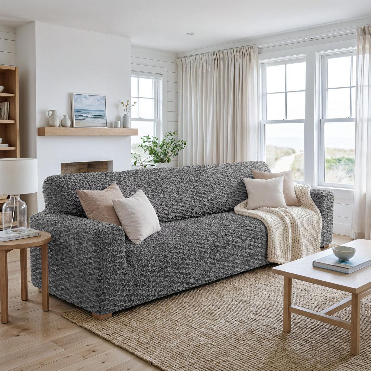 Sofa 3 Seater Slipcover, Embrace Collection – Dark Grey, interior view 2 | Dark Grey