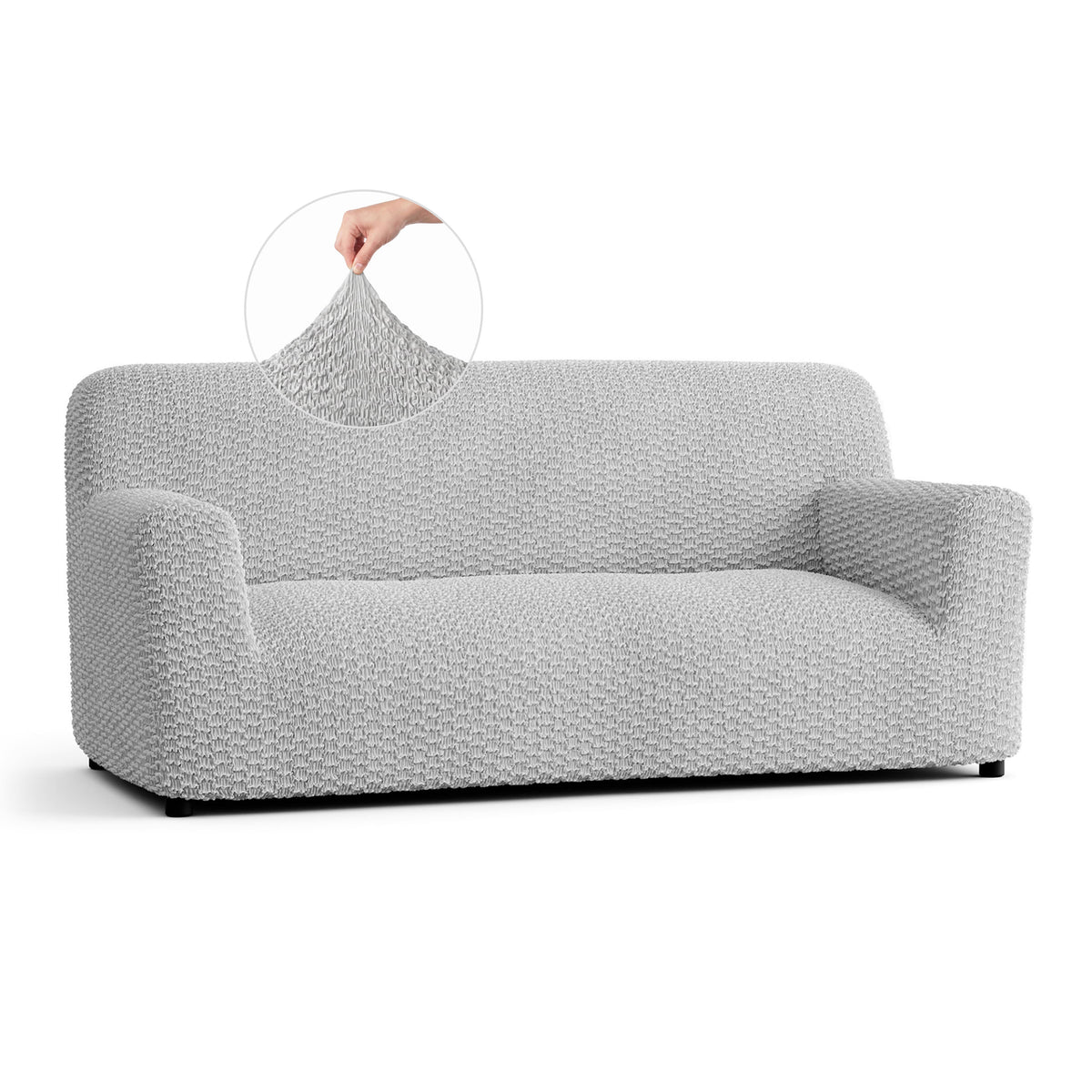 Sofa 3 Seater Slipcover, Embrace Collection – Light Grey, front view | Light Grey