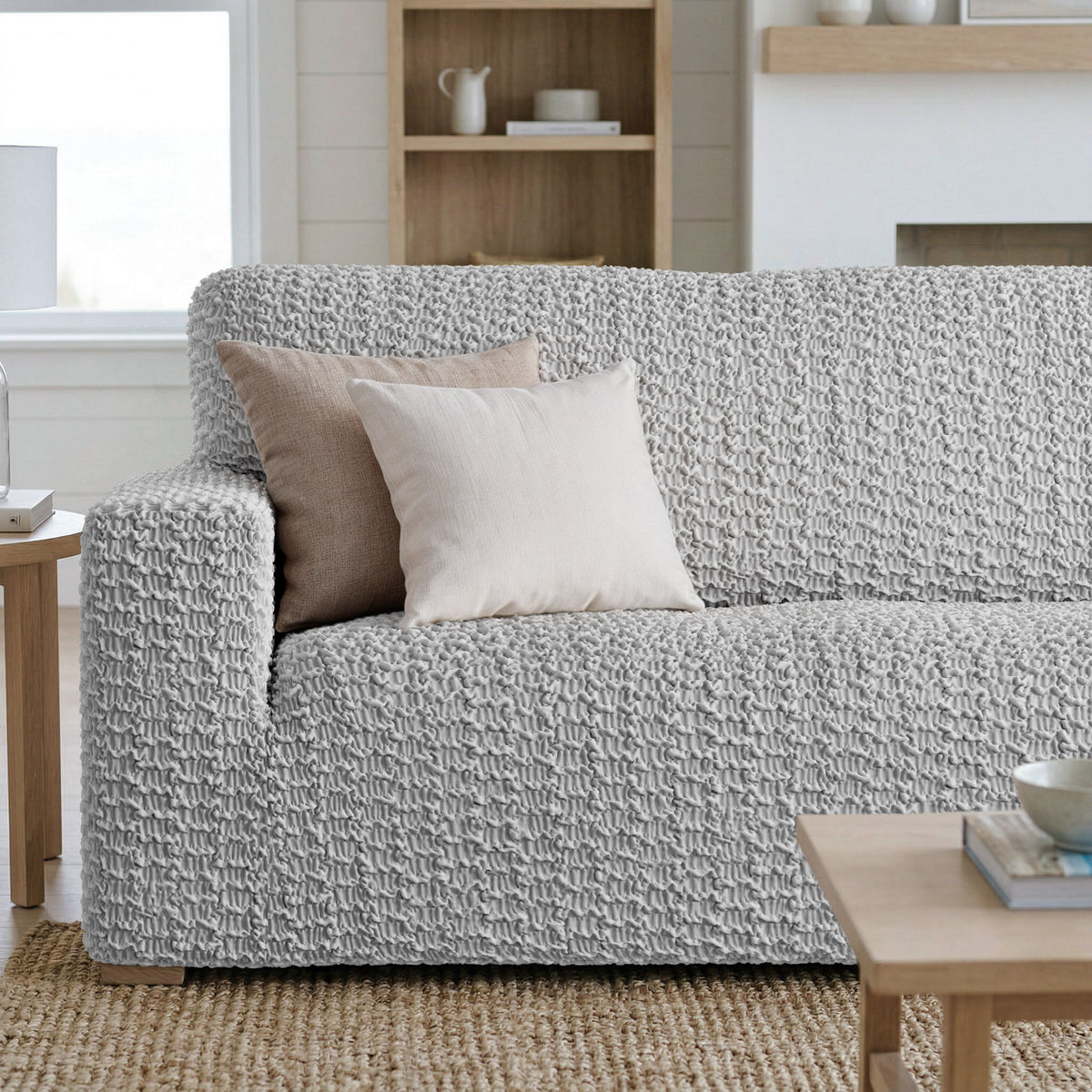 Sofa 3 Seater Slipcover, Embrace Collection – Light Grey, interior view 1 | Light Grey