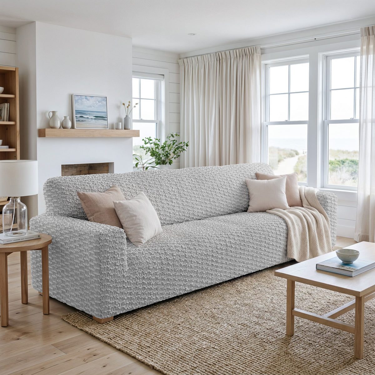 Sofa 3 Seater Slipcover, Embrace Collection – Light Grey, interior view 2 | Light Grey