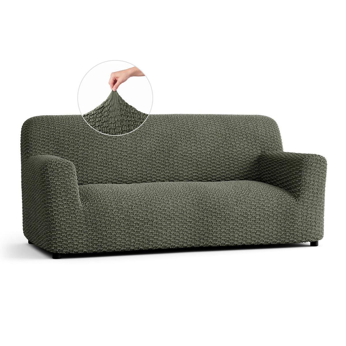 Sofa 3 Seater Slipcover, Embrace Collection – Moss Green, front view | Moss Green