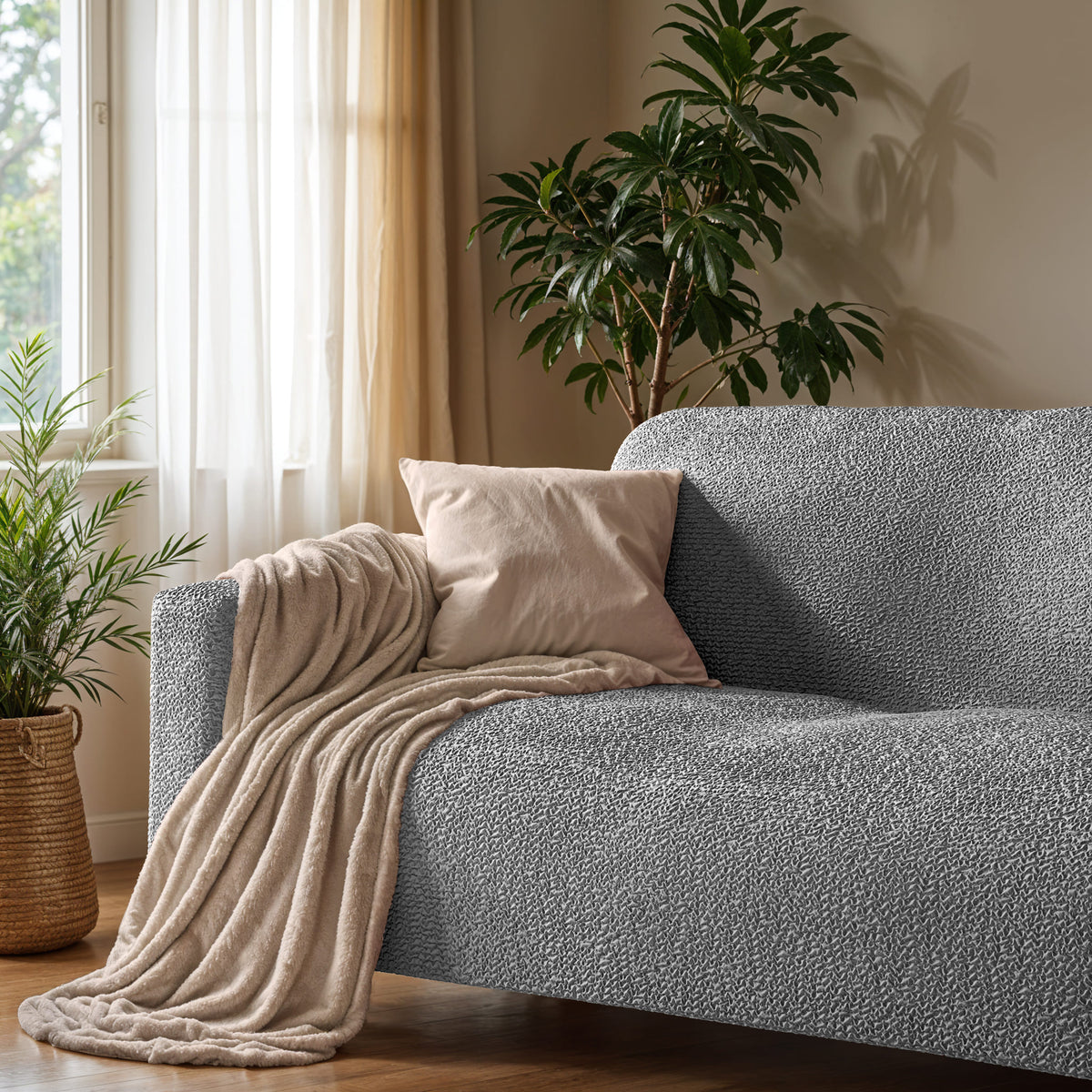 Sofa 4 Seater Slipcover, Comfort Collection – Ash, interior view 3 | Ash