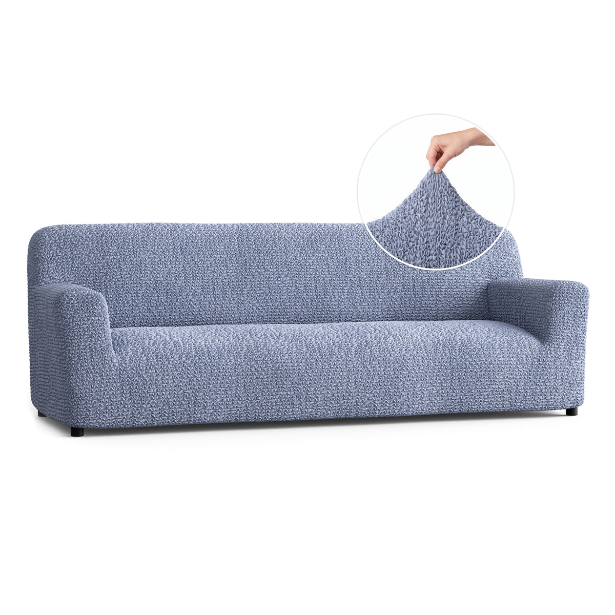 Sofa 4 Seater Slipcover, Comfort Collection – Blue, front view | Blue